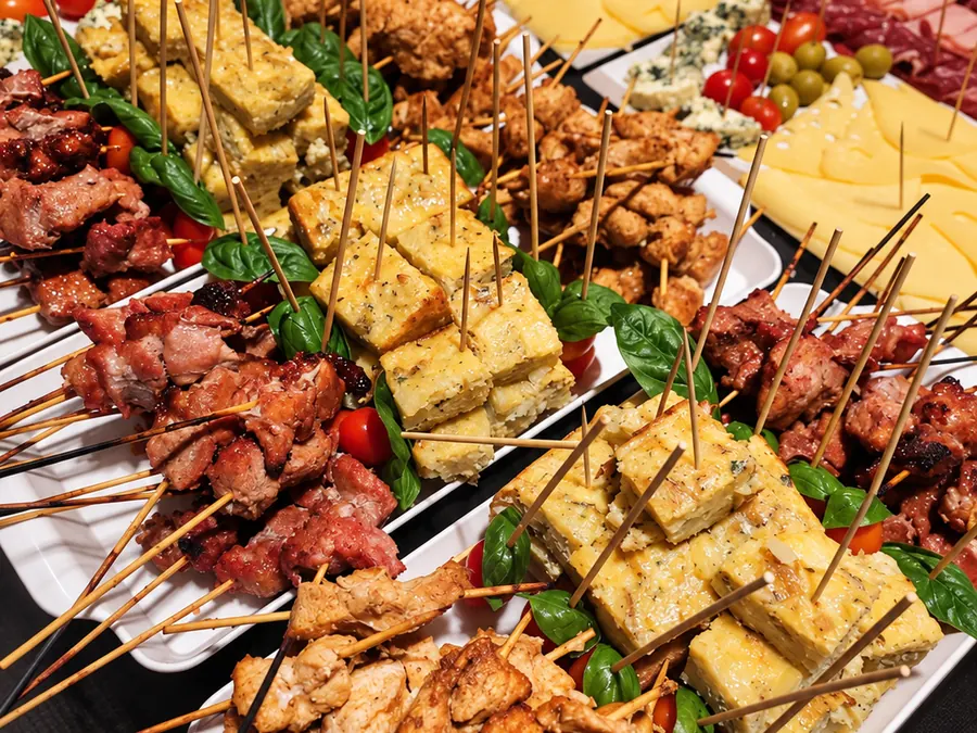 tablas de pinchos y tortilla de papa para recepción